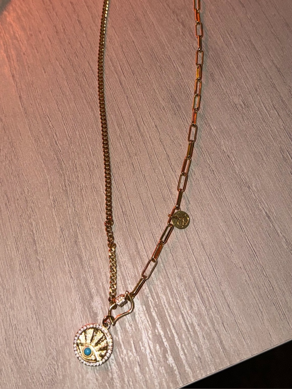 Gold evil eye necklace